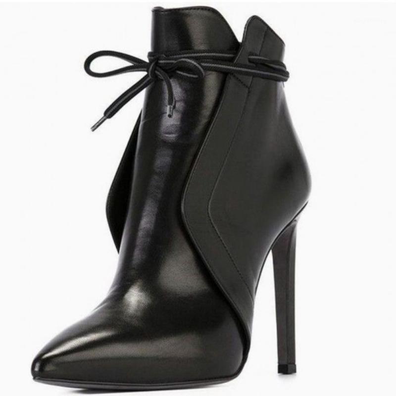

High Heels Women Boots Ladies Pointed Toe Thin Short Booties elegant ladies bow High Heel For Wedding Casual Leather Shoes1, As pic