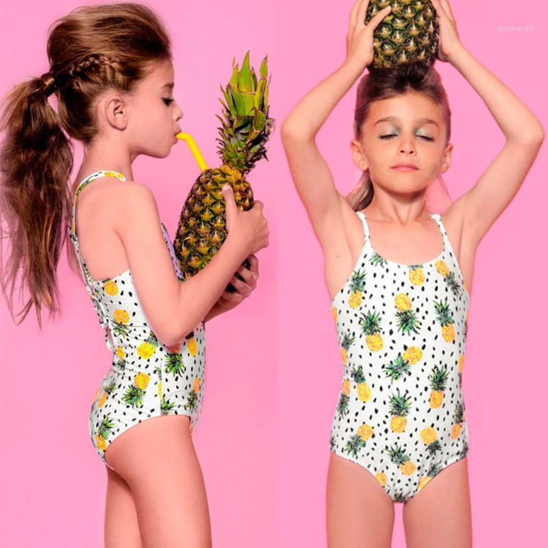 

Toddler Baby Girls One Piece Swimsuit Pineapple Ruffle Swimwear Bathing Suit Infant swimwear Separate Girls swimsuit X1