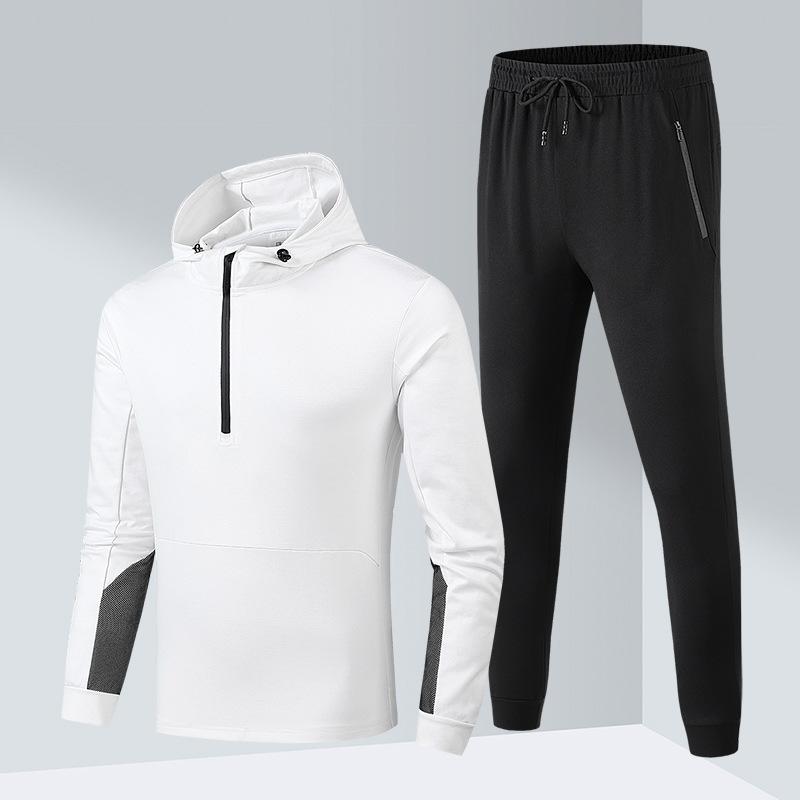 

Men Tracksuit Plus Size Loose Hoodie Running Jogger Fitness Workout Casual Gym Set Clothes Sport Suit Sportswear Sweatshirt+pant, Black