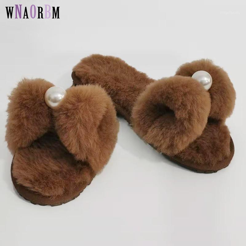 

Winter women's home furnishing slippers, plush slippers, fur 100% sheep-sheared flat soles, women's casual shoes1, As picture 04