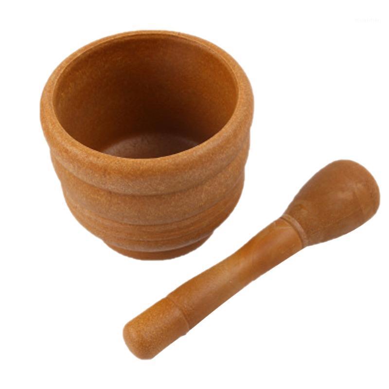 

Garlic Pugging Pot Wooden Color Manual Grinding Polishing Pedestal Bowl Kitchen Household Mortar and Pestle Set Garlic Minced Po1