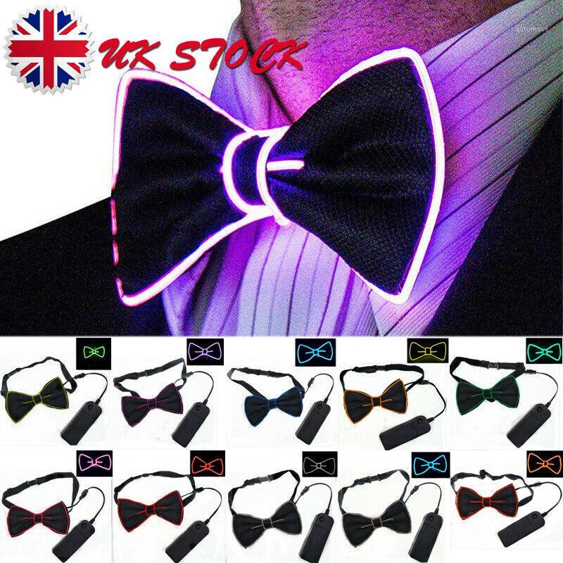

Newest Men LED Wire Necktie Bowtie Flashing Light Up El Wire Bow Tie Necktie LED Mens Lights Bowtie Wedding Glow Party Supplies1
