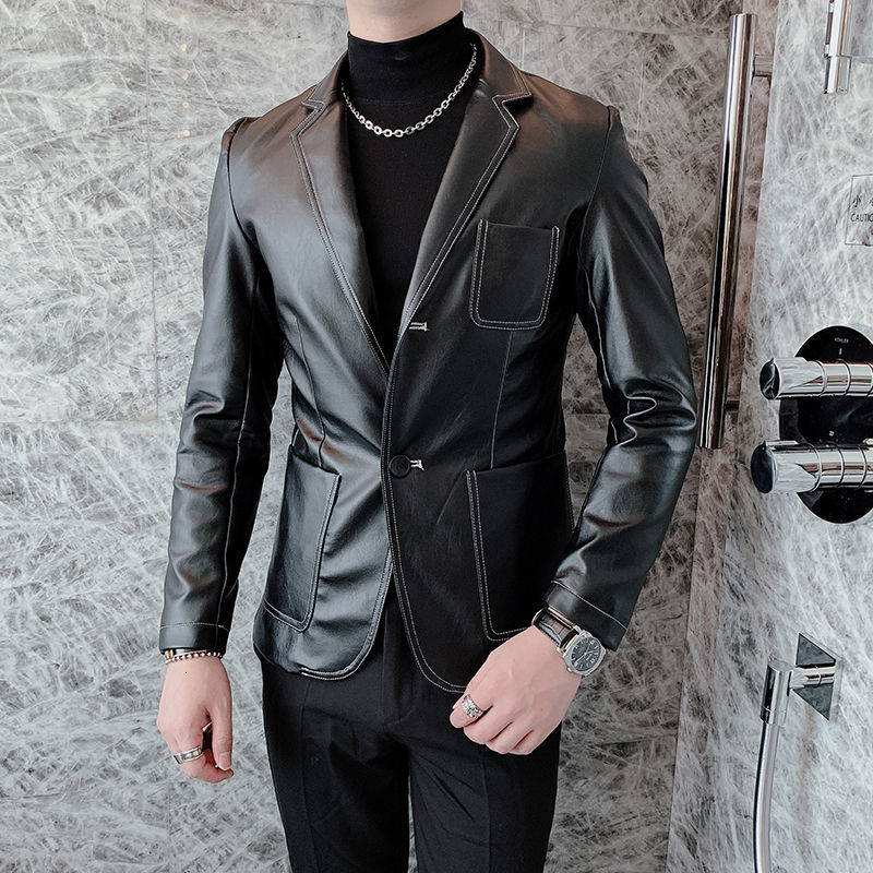 

2020 British Black Male Blazer Fashion Designer Blazers Homme Club Leather Jacket of 4tkc