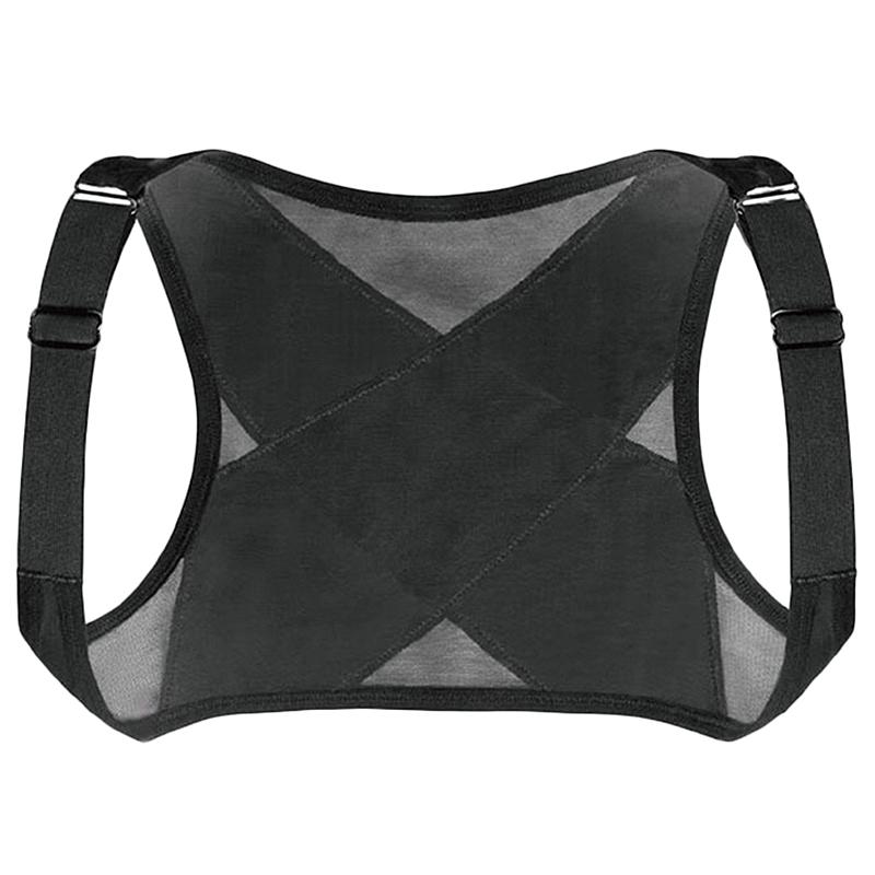 

Adjustable Posture Corrector Brace Net Breathable Back Spine Support Belt Humpback Shoulder Women Posture Correction Belt L, Black