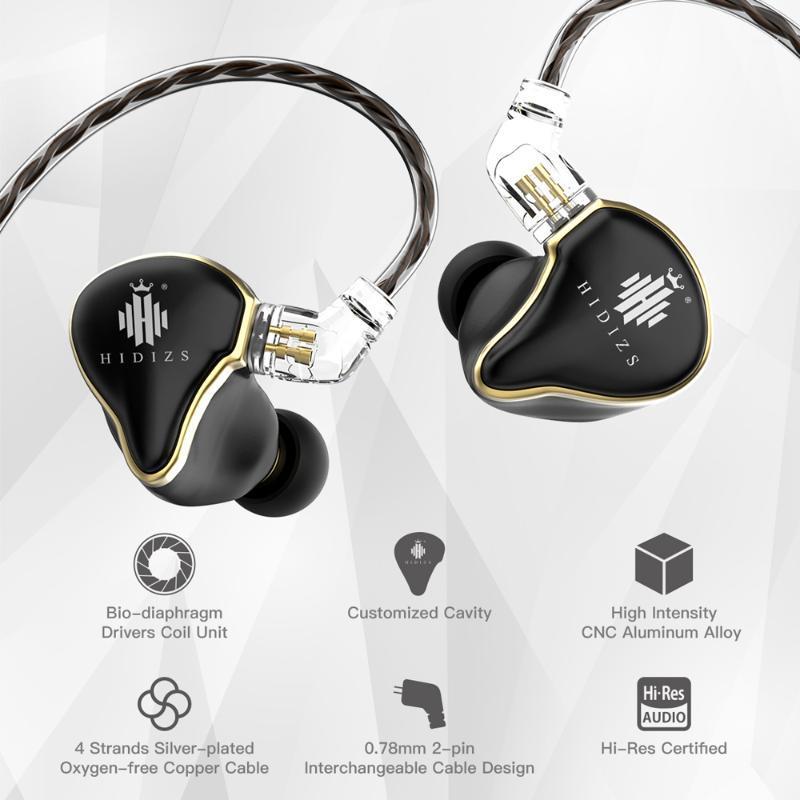 

Earphones Hidizs MS1 HiFi Audio Dynamic Diaphragm In-Ear Monitor earphone IEM with Detachable Cable 2Pin 0.78 mm Connector1