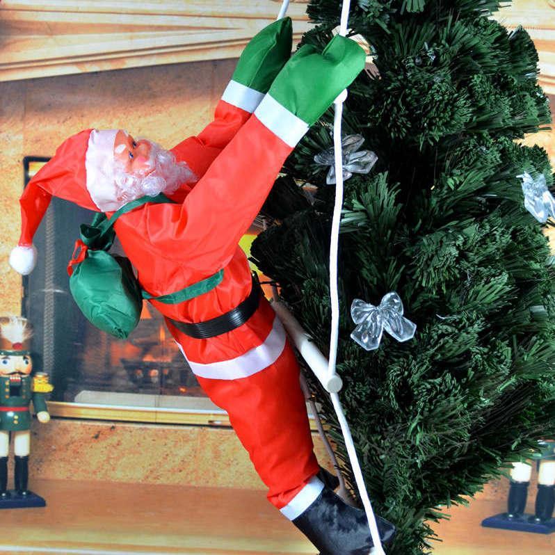 

Christmas Pendant Santa Claus Climbing Ladder Rope Hanging Doll 40cm New Year Tree Decoration Home Decor DIN8891