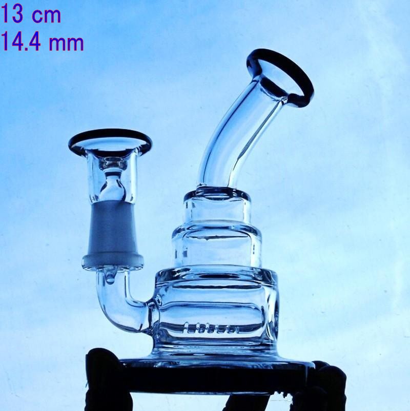 

13cm Glass Bongs Dome And Nail 14.4 mm Joint Inline Perc Thick Base Recycle Oil Rigs Glass Bong Cheap Hookahs 12 Hours Ship