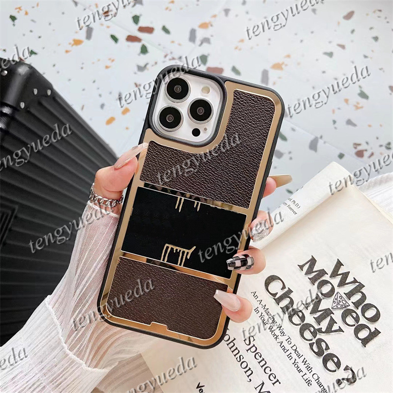 

Fashion Designer Phone Cases for iPhone 13 13pro 12 12pro 11 pro max Top Quality Electroplating Leather Luxury Cellphone Case Cover, L7-oppbags