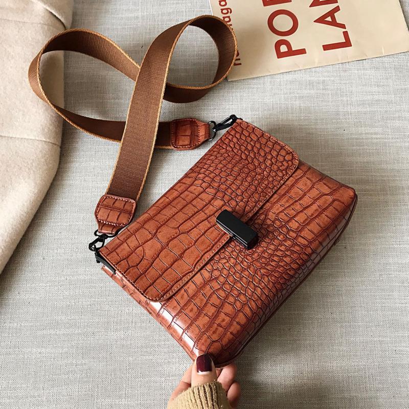 

Female Crossbody Bags For Women 2021 Leather Personality Handbags Designer Sling Sac A Main Ladies Hand Shoulder Messenger Bag, Black