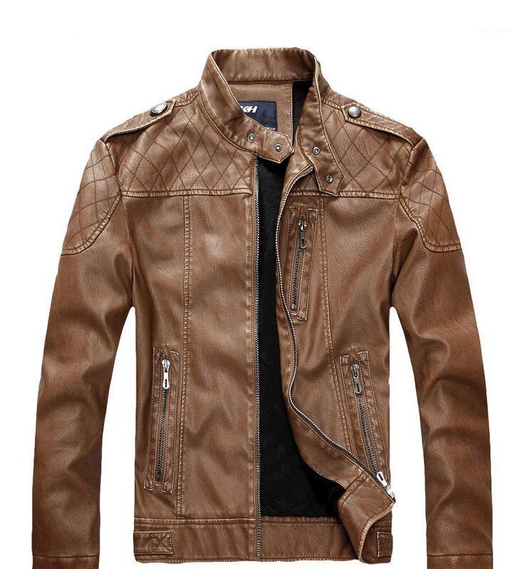 

Men's Leather & Faux Motorcycle Jackets Men Autumn Clothing Male Business Casual Coats Brand A11131, Black