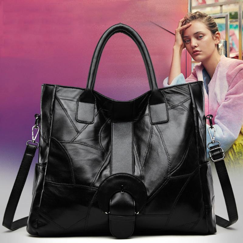 

Vintage Women's Handbags Large Capacity Fashion Sheepskin Leather Crossbody Bags For Women 2021 Luxury Black Designer Handbags