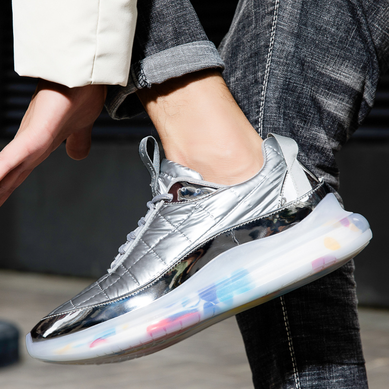 

Top quality Camouflage sports reflective walking shoes with light male Zapatillas comfortable hombre shoes, 124；black-124；