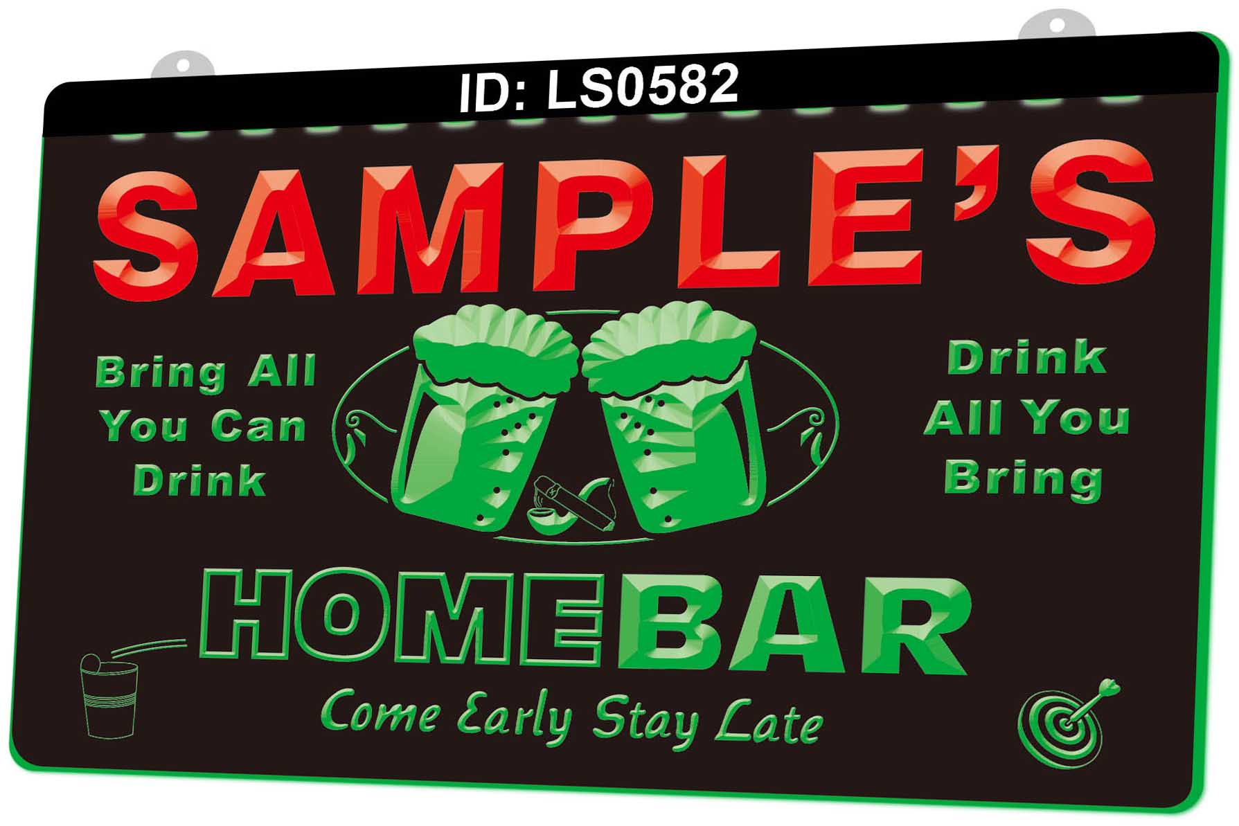 

LS0582 Name Personalized Custom Family Home Brew Mug Cheers Bar Beer 3D Engraving LED Light Sign 9 Colors Wholesale Retail Free Design