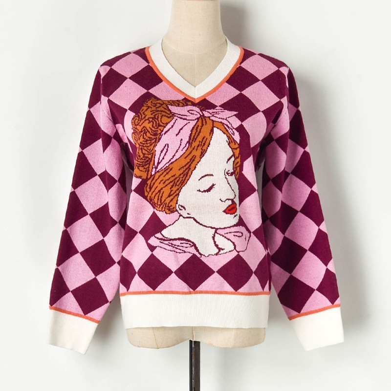 

New Enchanter Cartoons Women of the Undercover Decorate v Embroidery High Street England Basic Winter Top Jumper Udvq, Picture color