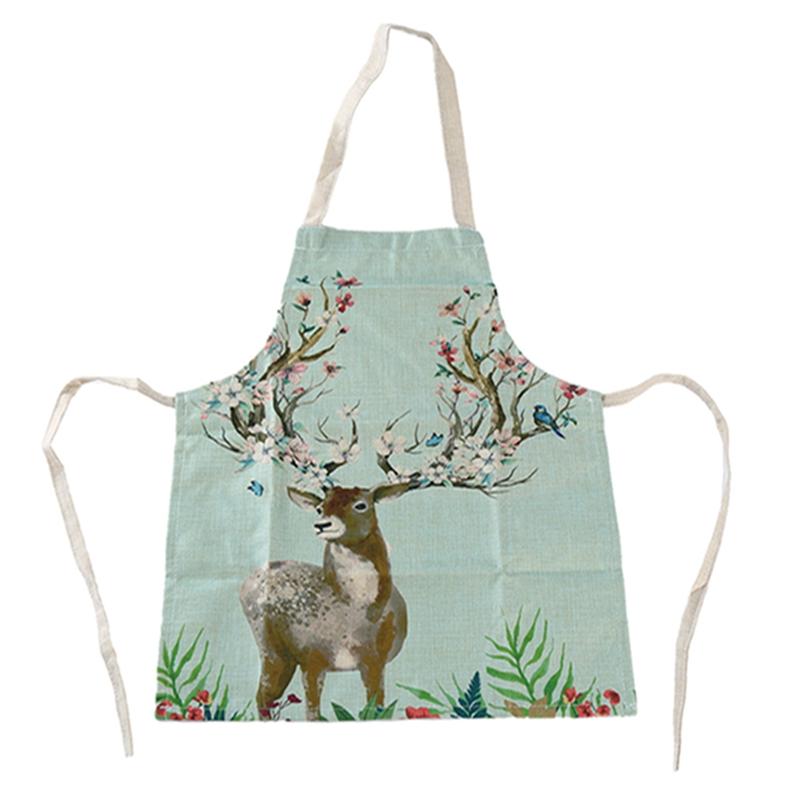 

Aprons 2021 Fashion Kitchen Apron Cotton Linen Restaurant Cooking Bib Baking