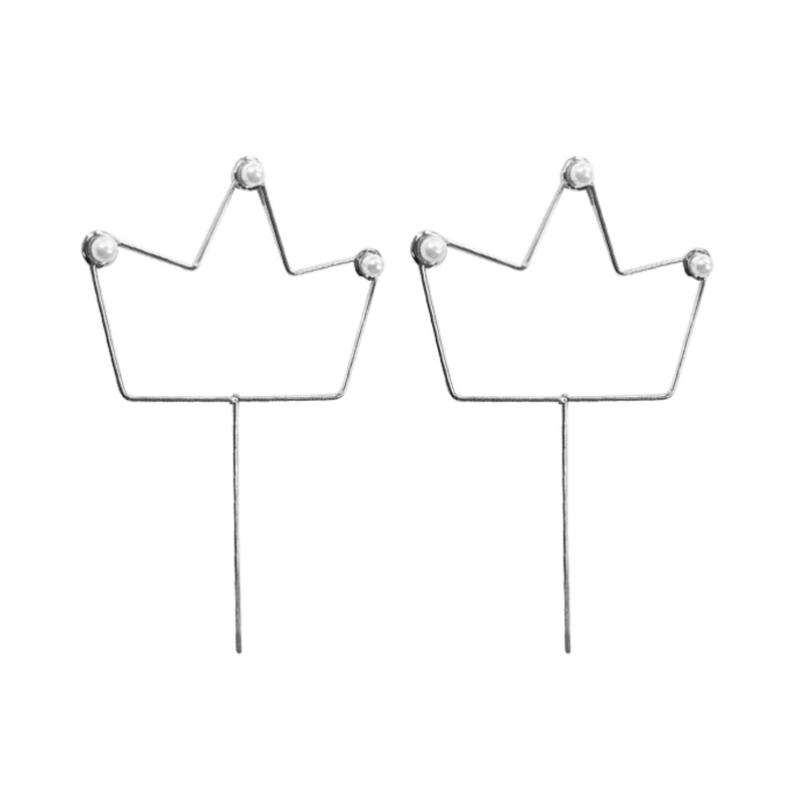 

5pcs Cake Topper Pearl Triangle Crown Cake Decoration Baking Supplies Picks for Party Birthday Wedding (Golden