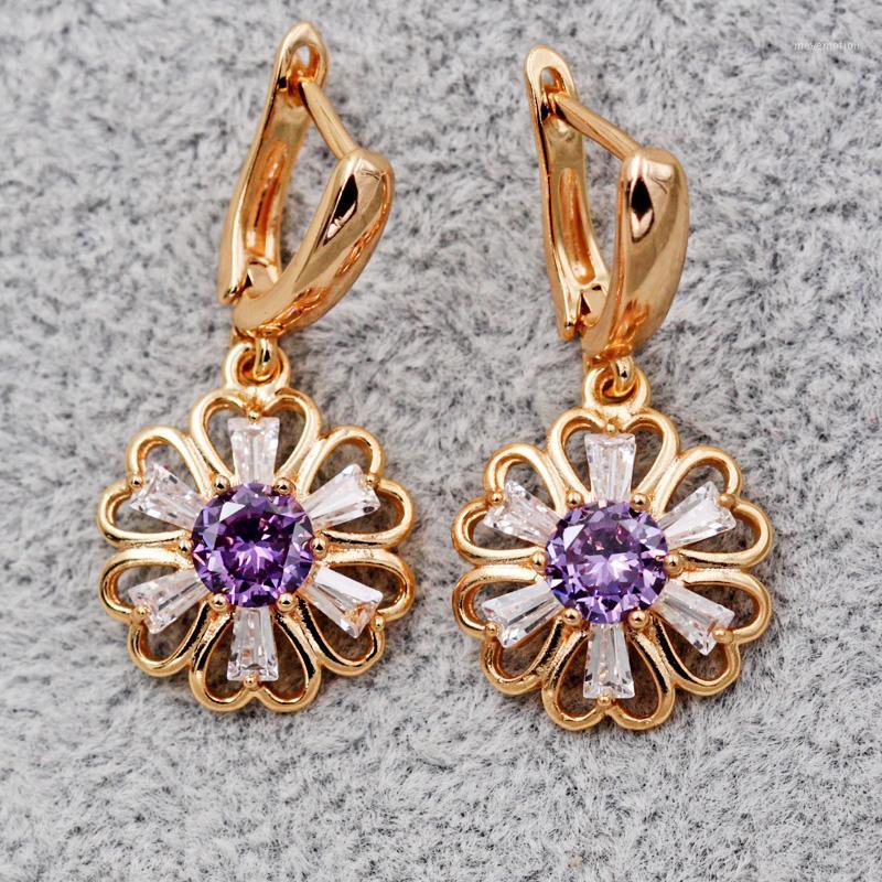 

Bohemia Dangle Drop Earrings for Women's earrings flower heart Earring white Zircon Luxury Jewelry for Wedding Party1