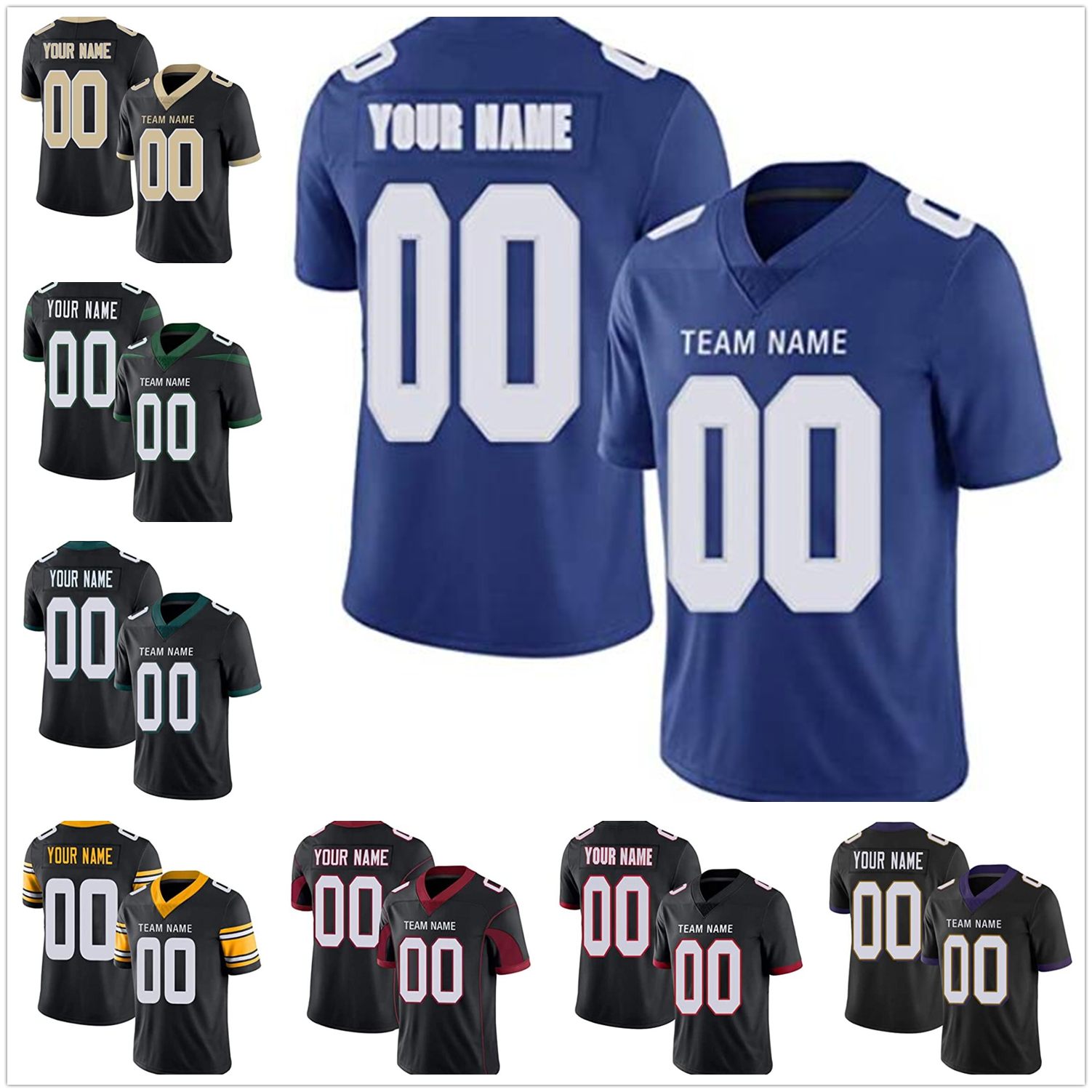 

Custom All Team Football Uniforms Personalized Name and Number Embroidery Jerseys Men's Women's Youth stitched jersey lisafans003, As pics