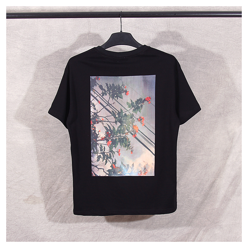 

2021 Summer New Tops Tees Men Women Flowers Printed 1:1 Best Quality O-neck T-shirt 100% Cotton t Shirts D0ag, Black