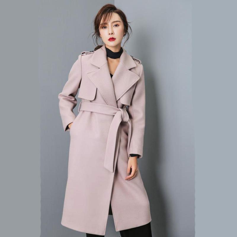 

2020 New Fashion Women Woolen Coats High-end Elegant Long Slim Women Winter Jacket Royal Coats&Jackets Plus Size Femininos