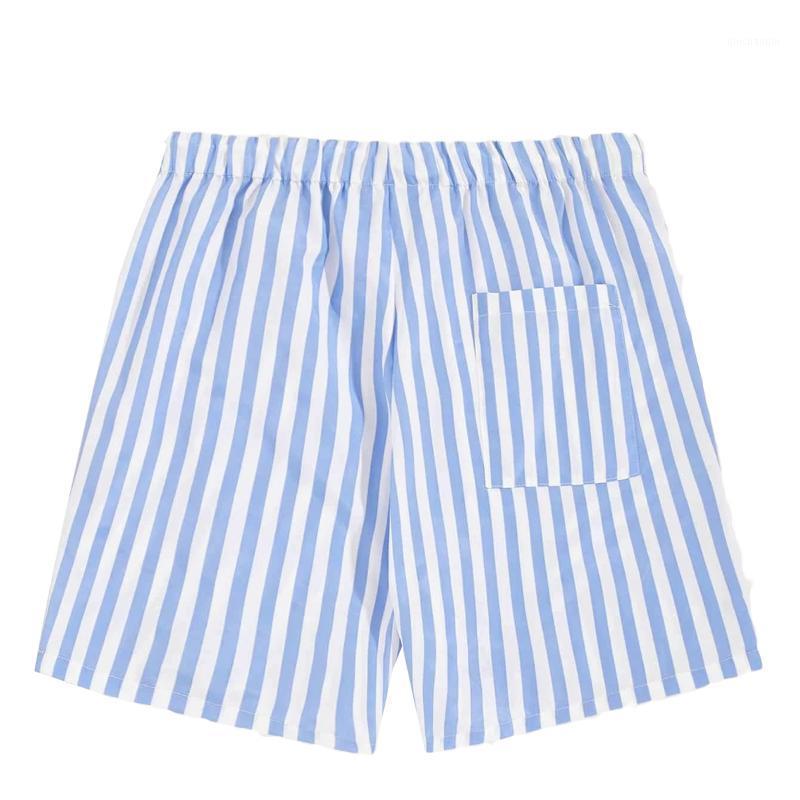 

2020 Men GYM Elastic Waist Striped Short Drawstring Stripe Beach Bermuda Shorts Casual Shorts Fashion Printed Board Short Pants1