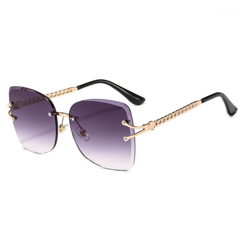 

2020 Oversized Square Women Sunglasses Retro Diamond Rimless Plastic Lenses Alloy Frame S024 UV400 Eyewear1