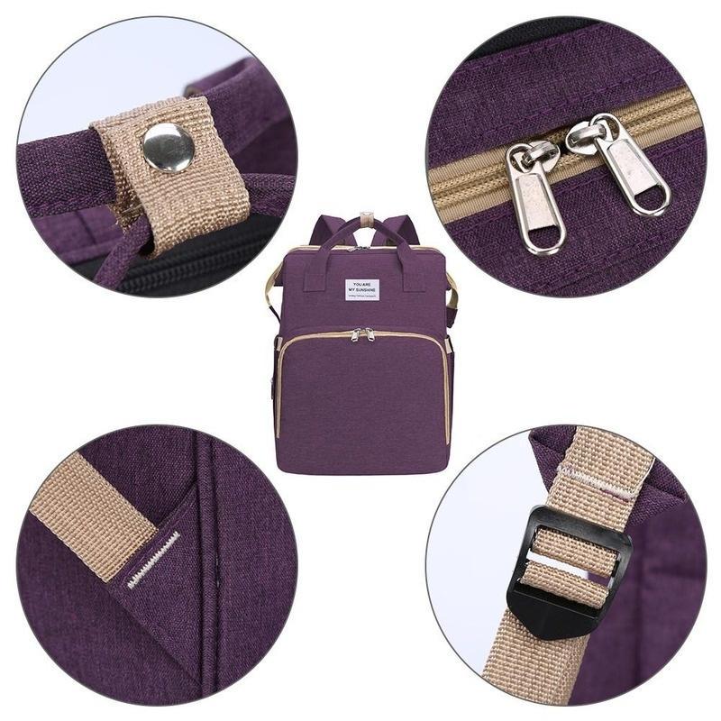 

Portable Diaper Bag Mom Backpack Folding Baby Cradle Bed Diaper Changing Pad