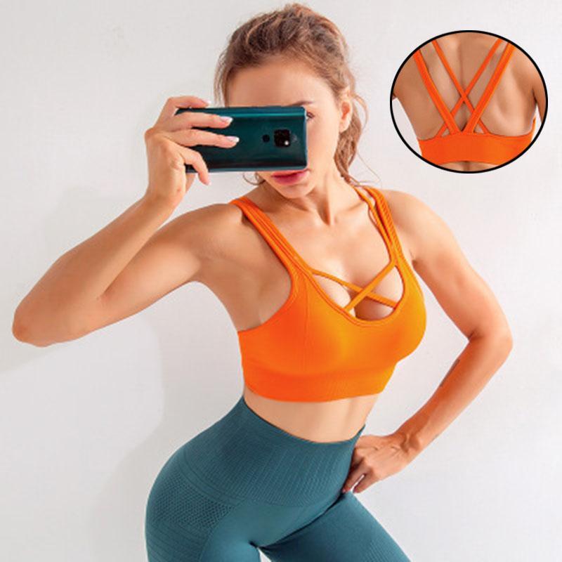 

Seamless Sports Bra Hollow Beauty Back Yoga Bra Sports Quick-drying Shockproof Gather Push Up Workout Yoga Tops Crop1, Green