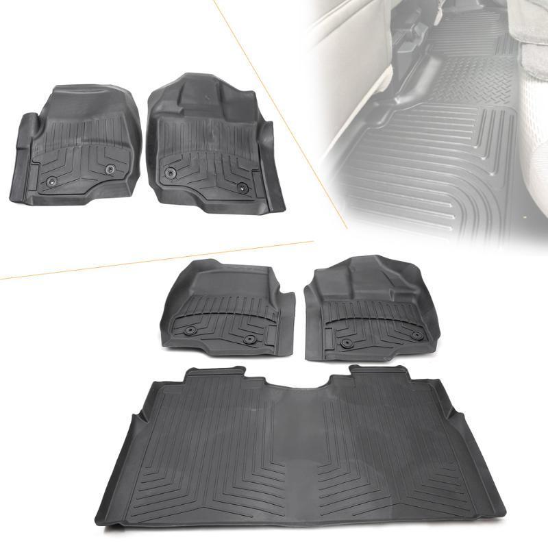 

3 Pieces Rubber Floor Mat For 2017 F-150 F-250 F-350 F-450 Car Mat All Weather Rubber Slush Floor Mats Carpet Liner Set1