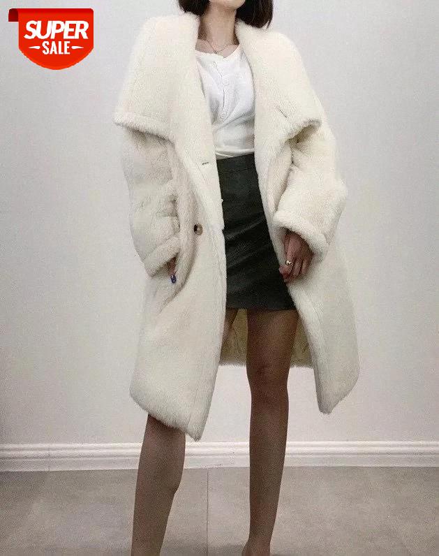 

Cashmere coat women short teddy bear coat fur women high-end thick warm lapel collar winter cashmere color #RE4L, Black;brown