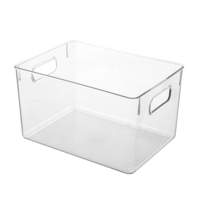 

Refrigerator Organizer Bins Stackable Fridge Organizers with Cutout Handles Clear Plastic Pantry Storage Rack