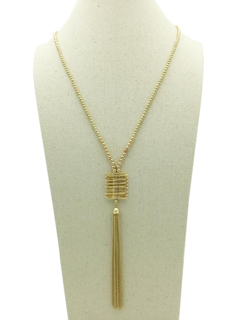

Pendant Necklaces Multilayer Stick Necklace Fashion Alloy Long Tassel For Women/Men Beads Chain Distinctive Jewelry