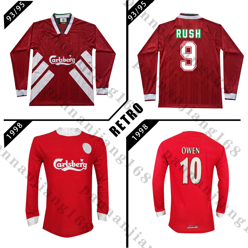 

LVP Long sleeve 1993/1995 retro soccer Jerseys Rush Fowler BARNES Nicol McManaman 1998 OWEN vintage football shirts