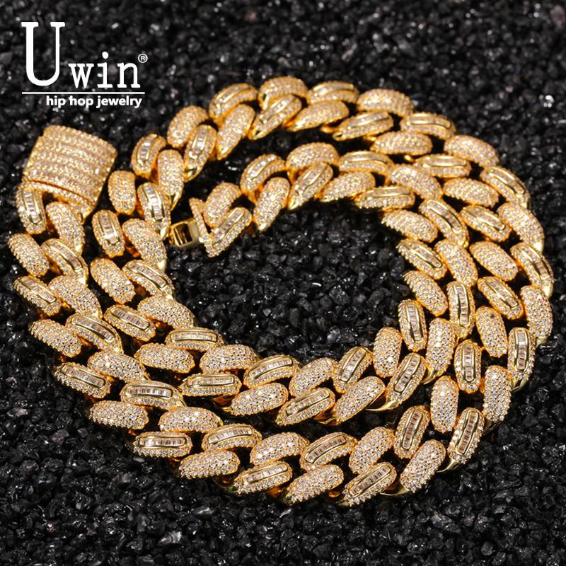 

Uwin 15.5mm Cuban Link CZ Baguette Prong Miami Necklaces Iced Out Zircon Pave Luxury Bling Bling Jewelry Fashion Hiphop For Men