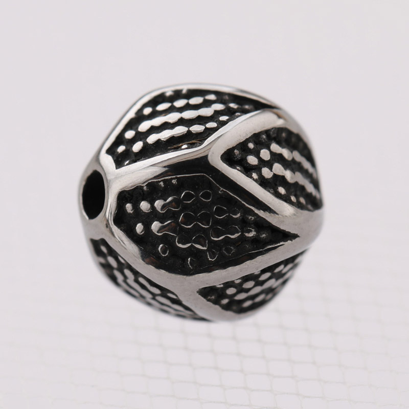 Fancy men Women DIY Jewelry Making Metal Charms Gold/Silver/Black 11MM Round Stainless Steel Beads-image-629905424
