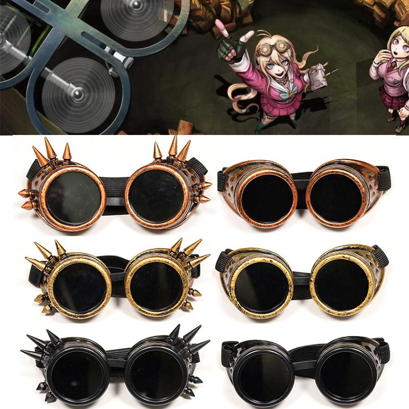 

Danganronpa V3 Iruma Miu Cosplay glasses Prop Gothic Cosplay Rivet Steampunk Goggles Glasses Welding Punk