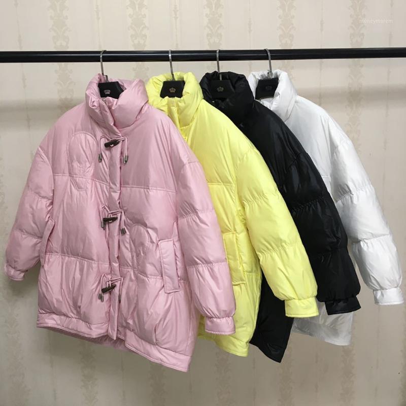 

The new 2020 down jacket female white duck down loose horn fashion leisure han edition thickening coat big yards1, Black