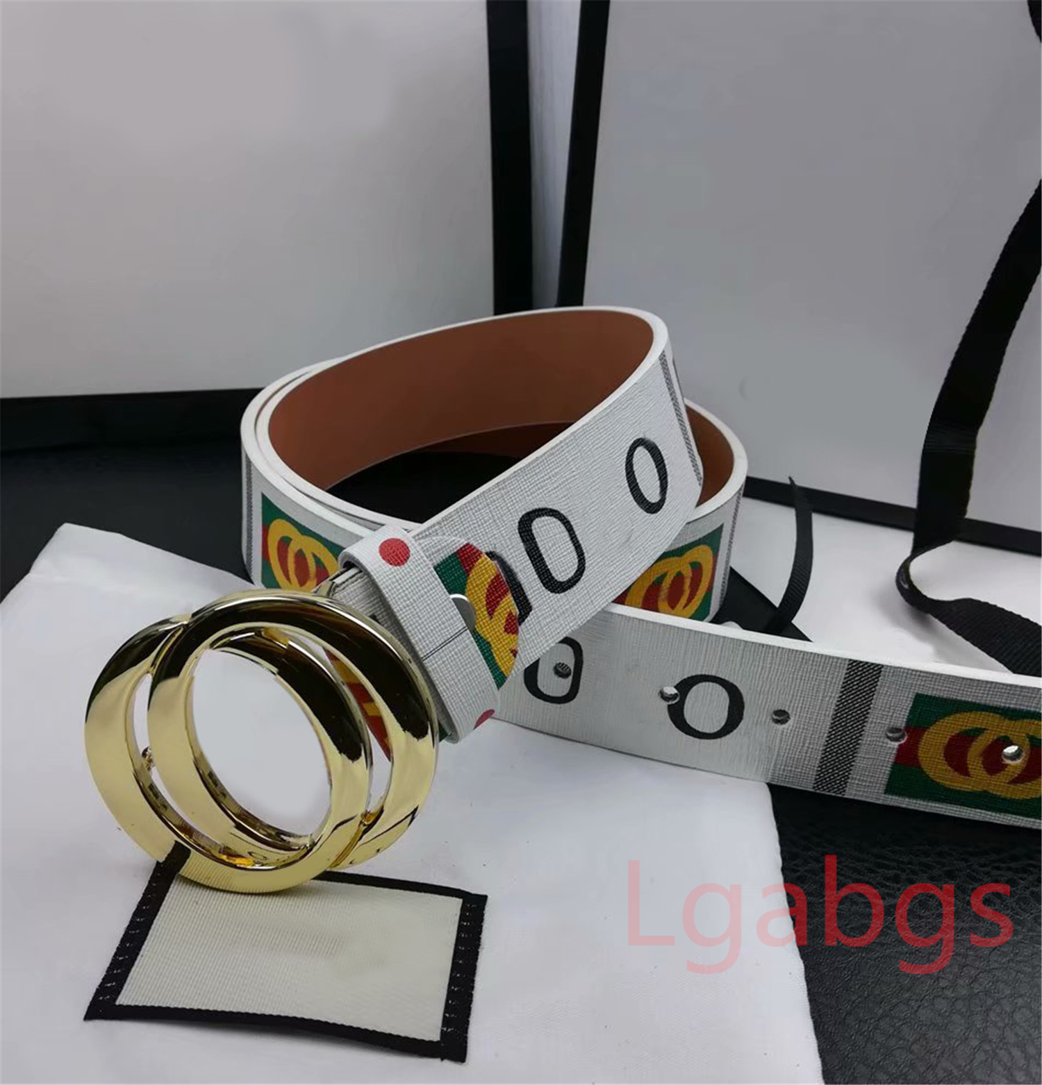 

Luxury Designers Belt Double Letter Buckle High Quality Fashion Classic Genuine Leather Women Belts Men Belts Waistband G0002, Gold