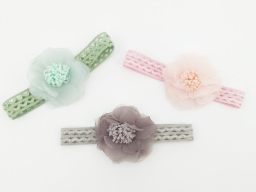 

Boutique 15pcs Fashion Cute Gauze Carnation Soft Headbands Solid Kawaii Flower Hairbands Floral Princess Headwear Accessories, Multi