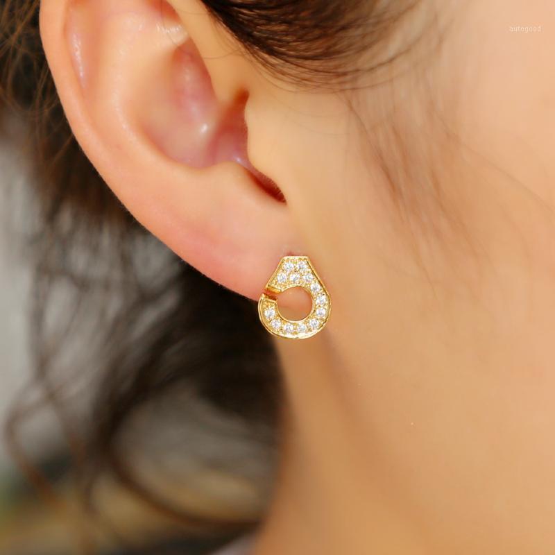 

Stud 2021 Design Fashion Cola Suspension Link Shape Tiny CZ Earring Women Cute Girl Fine 925 Sterling Silver Jewelry Wedding Gift1