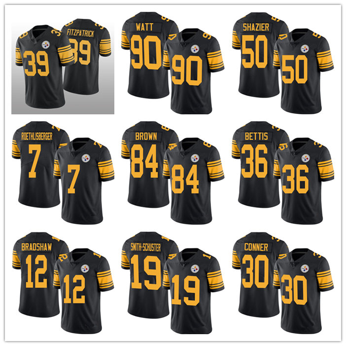 

Pittsburgh''Steelers''MEN WOMEN YOUTH Minkah Fitzpatrick Ben Roethlisberger James Conner Limited Jersey Football Black Rush, Black;red