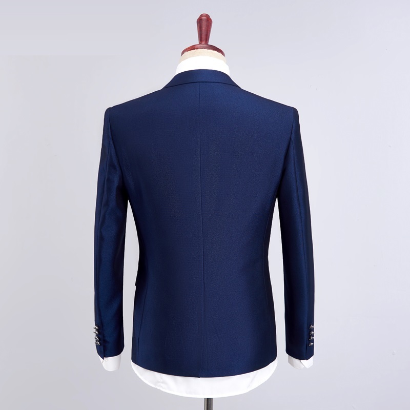 

2021 Thin (jacket Vest Pants) Wedding Blazer Men's Business Suits OTNM, Blue