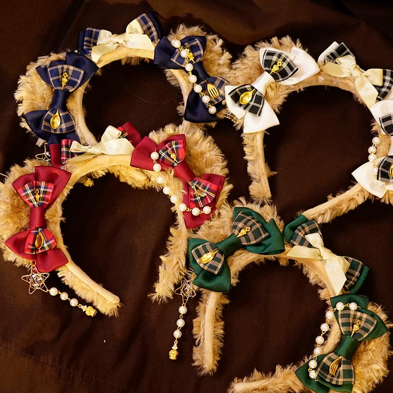 

Teddy Bear Sweet Handmade Beautiful Headband Hairband Bow Bear Ears Lolita Collection Original Design Cute 4 Colors