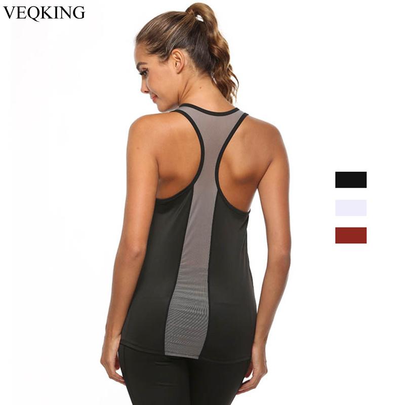 

VEQKING Back Mesh Breathable Yoga Vest,Women Sleeveless Quick Dry Jogging Athletic Workout Top,Fitness Gym Running Sport Shirts, Wine red