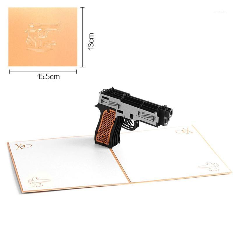 

Creative 3D Gun Greeting Card Birthday Card Festival Blessing Message Paper Decor Supplies1
