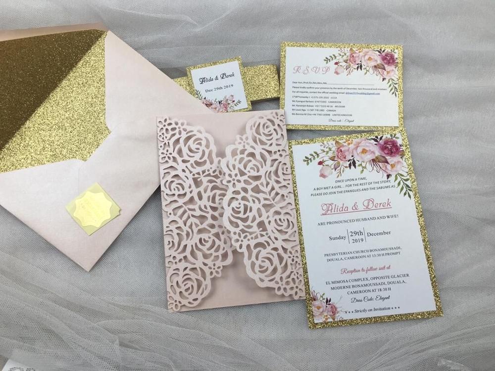 

50pcs Factory direct sales laser tree design noble wedding invitations cards party wedding birthday Festive event decoration