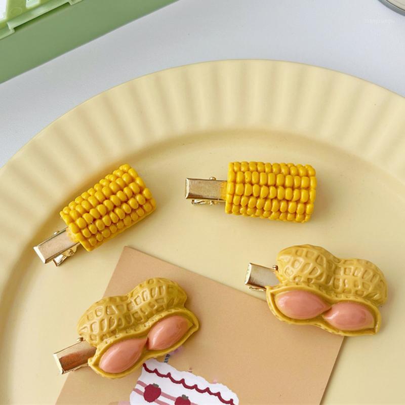 

Hair Clips & Barrettes Funny Hairpin Personality Simulation Corn Peanut Side Clip Fun Duckbill Student Girl Cute Accessories, Golden;silver