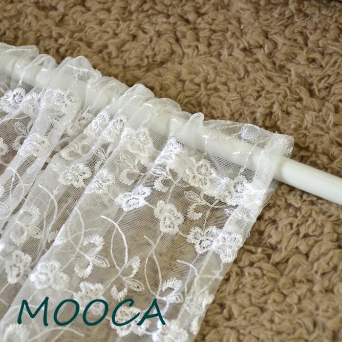 

white lace cafe curtain small flower embroidered curtain short for kitchen, As picture