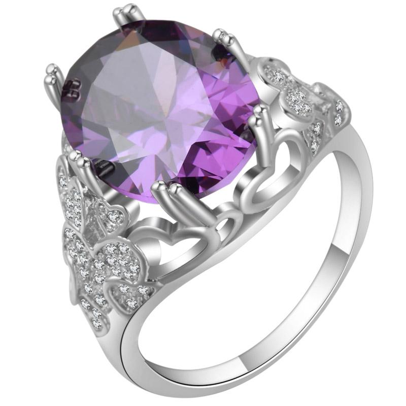 

Wedding Rings Exquisite Purple Zircon For Women Jewelry Vintage Engagement Ring
