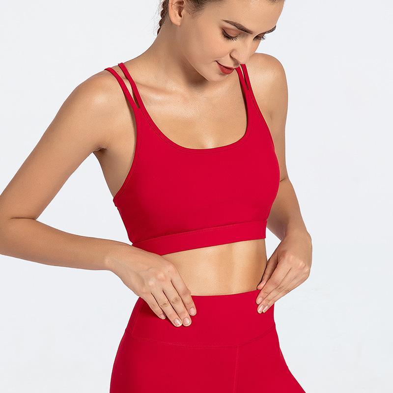

Women Sports Top Women Padded for Running Red Sports Bra Yoga Top Sexy Female Gym Fitness1, Black